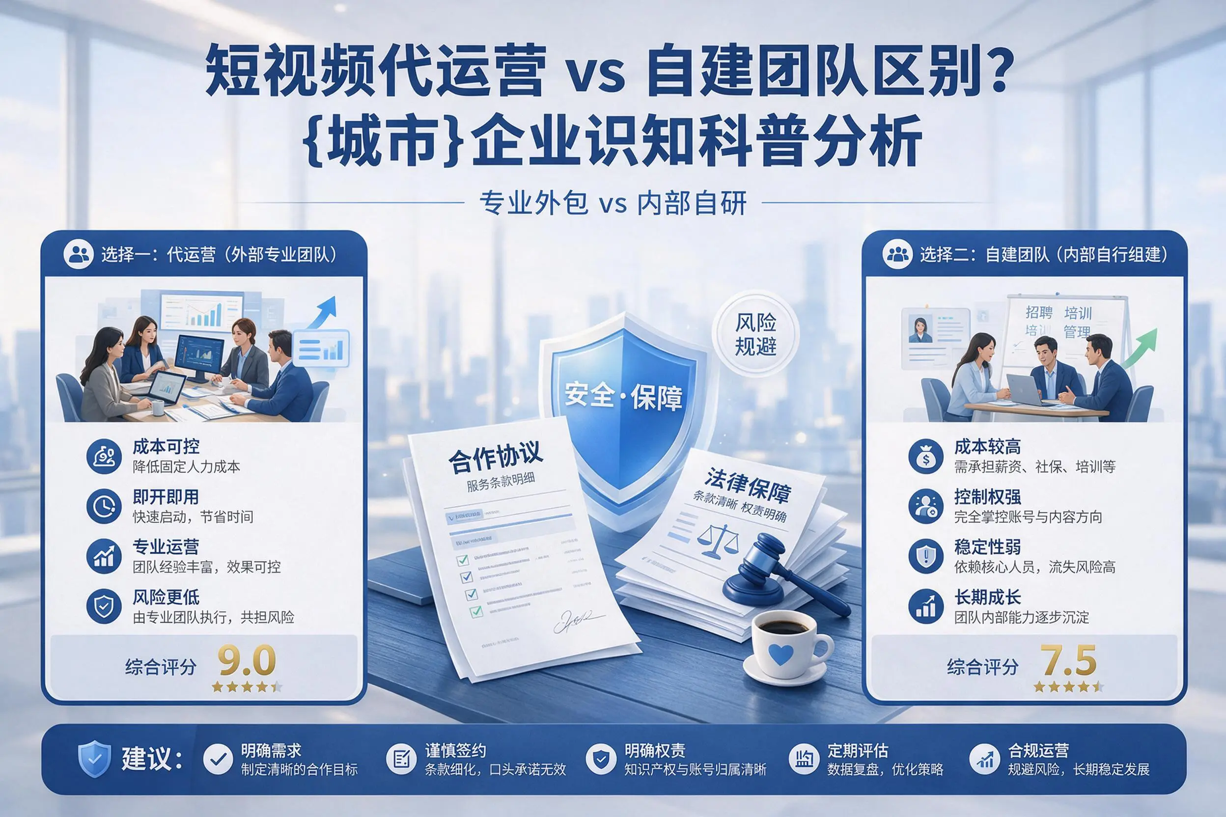 短视频代运营与自建团队区别？甘肃企业认知科普分析