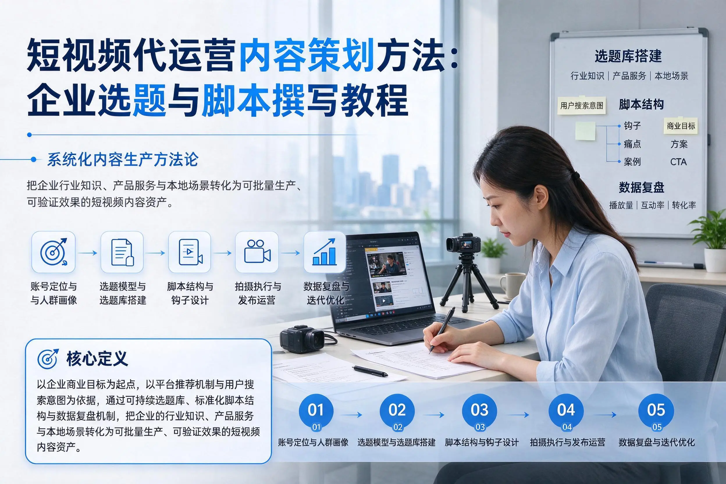 短视频代运营内容策划方法：甘肃企业选题与脚本撰写教程