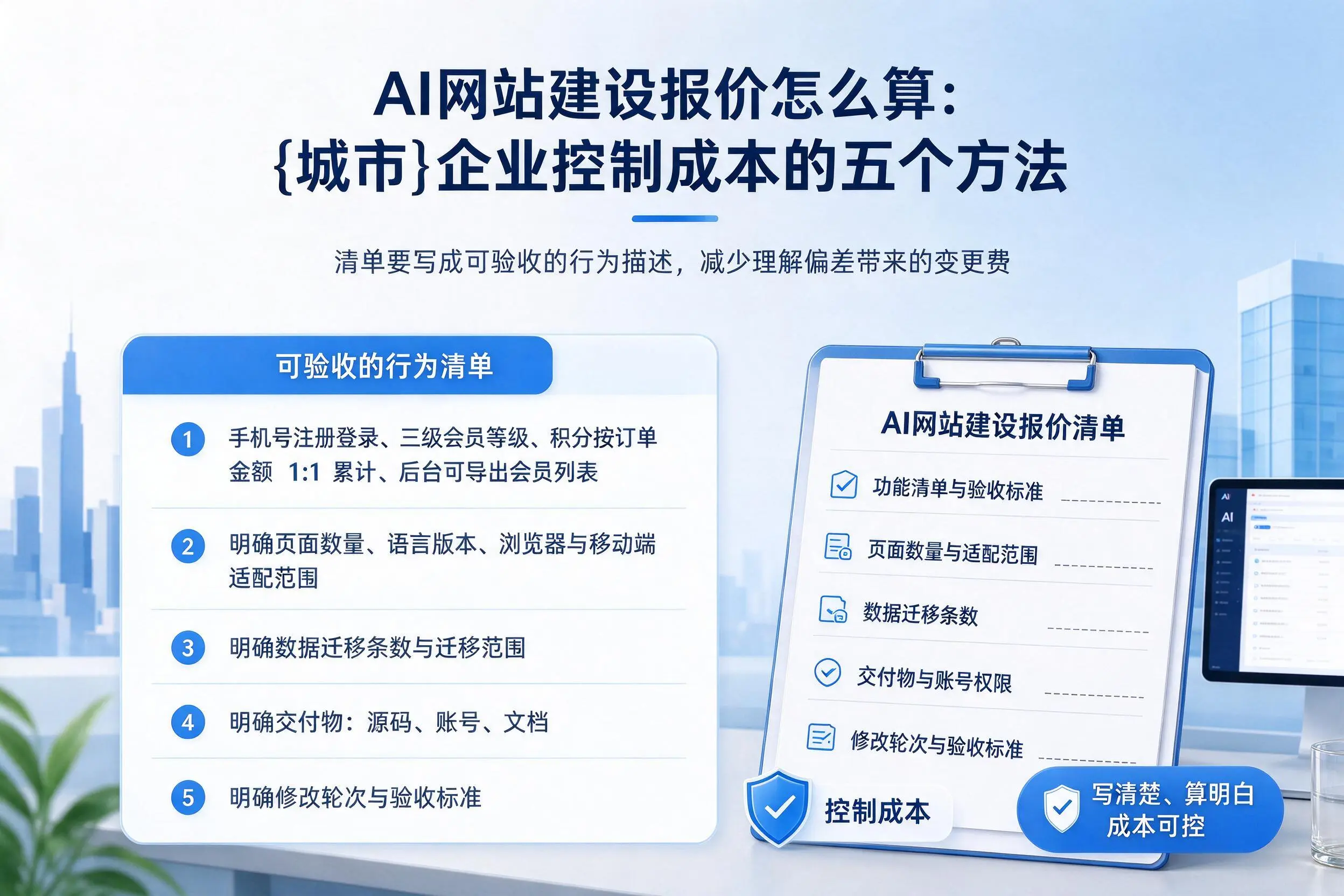 AI网站建设报价怎么算：甘肃企业控制成本的五个方法